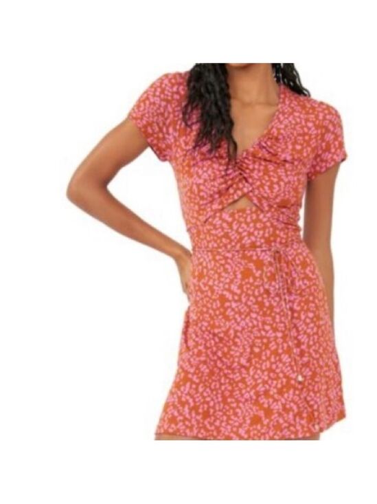 Free People Dresses & Skirts - Free people rust animal print wrap dress